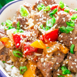 Slow Cooker Beef and Bell Peppers