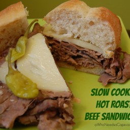Slow Cooker Hot Roast Beef Sandwich