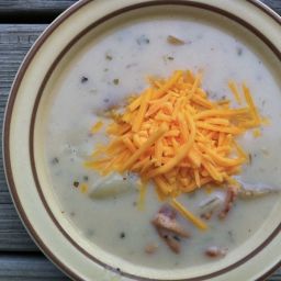 Slow Cooker Potato Soup- Traditional Dinner Version