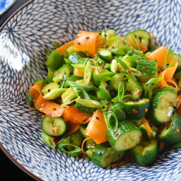 Smashed Cucumber and Carrot Salad (Whole30, Low Carb)