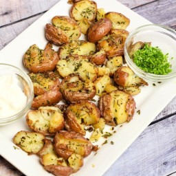 Smashed Roasted Herb Potatoes-Annette's