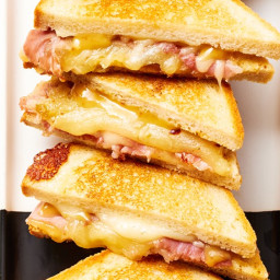 Smoked Cheddar and Ham Toasties with Fig Mostarda