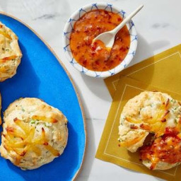 Smoked Gouda & Scallion Biscuits with Red Pepper Jam