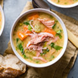 Smoked ham and lentil soup