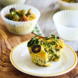 Smoked Ham, Kale and Olives Frittata Cups