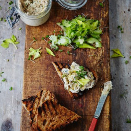 Smoked mackerel pate with griddled toast and cress salad