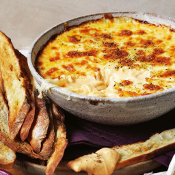 Smoked paprika bechamel cheese dip with garlic toasts recipe