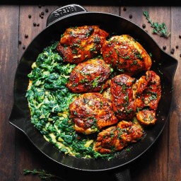 Smoked Paprika Chicken with Creamed Spinach