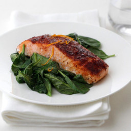 Smoked Paprika Roasted Salmon with Wilted Spinach