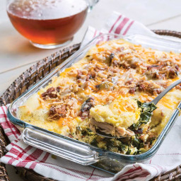 Smoked Pork, Greens, and Grits Casserole