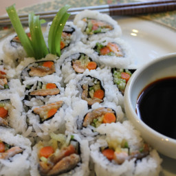 Smoked Salmon and Cucumber Sushi Rolls