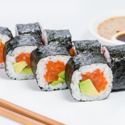Smoked Salmon Avocado Sushi Roll