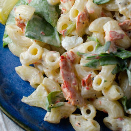 Smoked Salmon Macaroni Salad with Spinach, Lemon and Goat Cheese Recipe