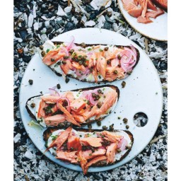Smoked Salmon Tartines with Fried Capers