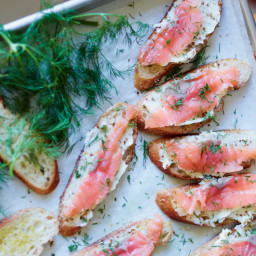 Smoked Salmon Toasts with Mustard Butter