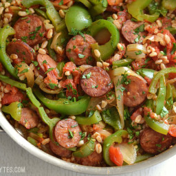 Smoked Sausage Skillet with Peppers and Farro