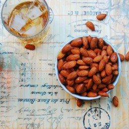 Smoked Spicy Bourbon-Maple Almonds