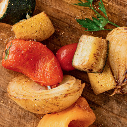 Smoked Vegetable Kabobs With Roasted Garlic Smoked Butta