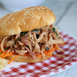 Smokey Thai Pulled Chicken Sandwiches with Quick Pickled Carrots