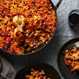 Smoky Baked Rice with Chorizo & All the Garlic (No Peeling, Chopping, M