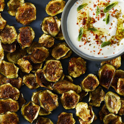 Smoky Baked Zucchini Chips with Whipped Feta Recipe