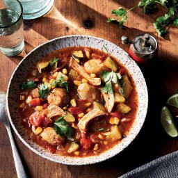 Smoky Chicken-Chile Soup with Tamale Dumplings