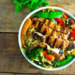 Smoky Grilled Chicken with Zucchini Ramen Noodles