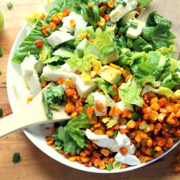 smoky grilled sweetcorn & mozzarella salad with honey lime dressing