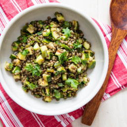 Smoky Lentil Salad With Zucchini and Poblano Peppers Recipe
