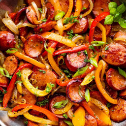 Smoky Sausage and Peppers Skillet