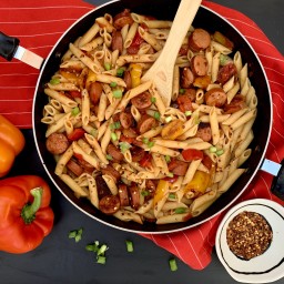 Smoky Sausage and Sweet Pepper Penne