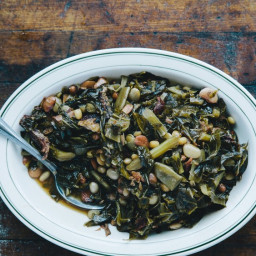 Smoky Tangy Greens and Beans