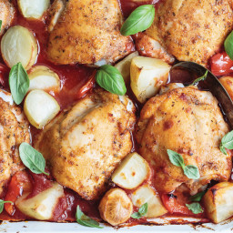 Smoky Tomato-Baked Chicken with Baby Potatoes
