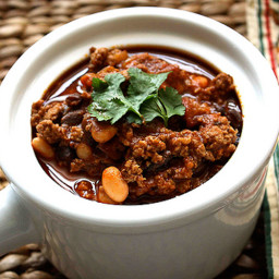Smoky Turkey Chili with Chipotle Peppers, & Black & White Beans