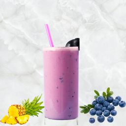 Smoothie with yogurt and frozen fruit