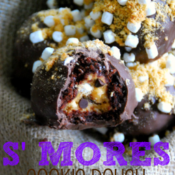 S'mores Cookie Dough Brownie Bombs