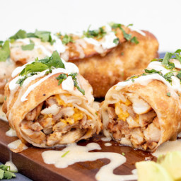 Smothered Chicken Chimichangas