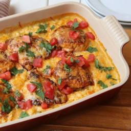 Smothered Chicken Queso Casserole