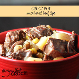 Smothered Crock Pot Beef Tips