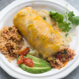 Smothered Green Chile Chicken Burritos