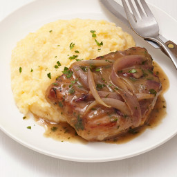 Smothered Pork Chops and Grits