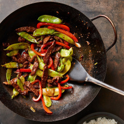 Snow Peas and Pepper Star in this Beef Stir-Fry