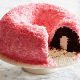 Snowy Pink Coconut Bundt Cake