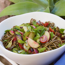 Soba Noodle Salad with Pesto and Grilled Eggplant