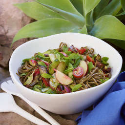 Soba Noodle Salad with Pesto and Grilled Eggplant Recipe