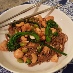 Soba Noodle Stir Fry With Ginger And Salmon