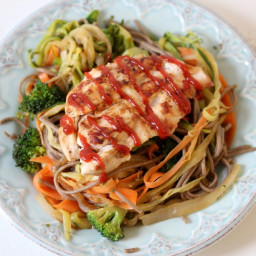 Soba Noodles with Chicken and Stir Fry Vegetables