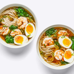 Soba Soup With Shrimp and Greens