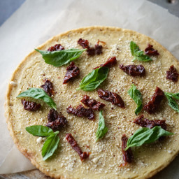 Socca with Sun-Dried Tomatoes & Basil