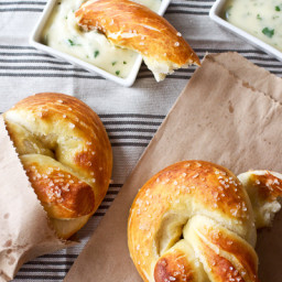 Soft Pretzels with Roasted Jalapeño Cheese Sauce